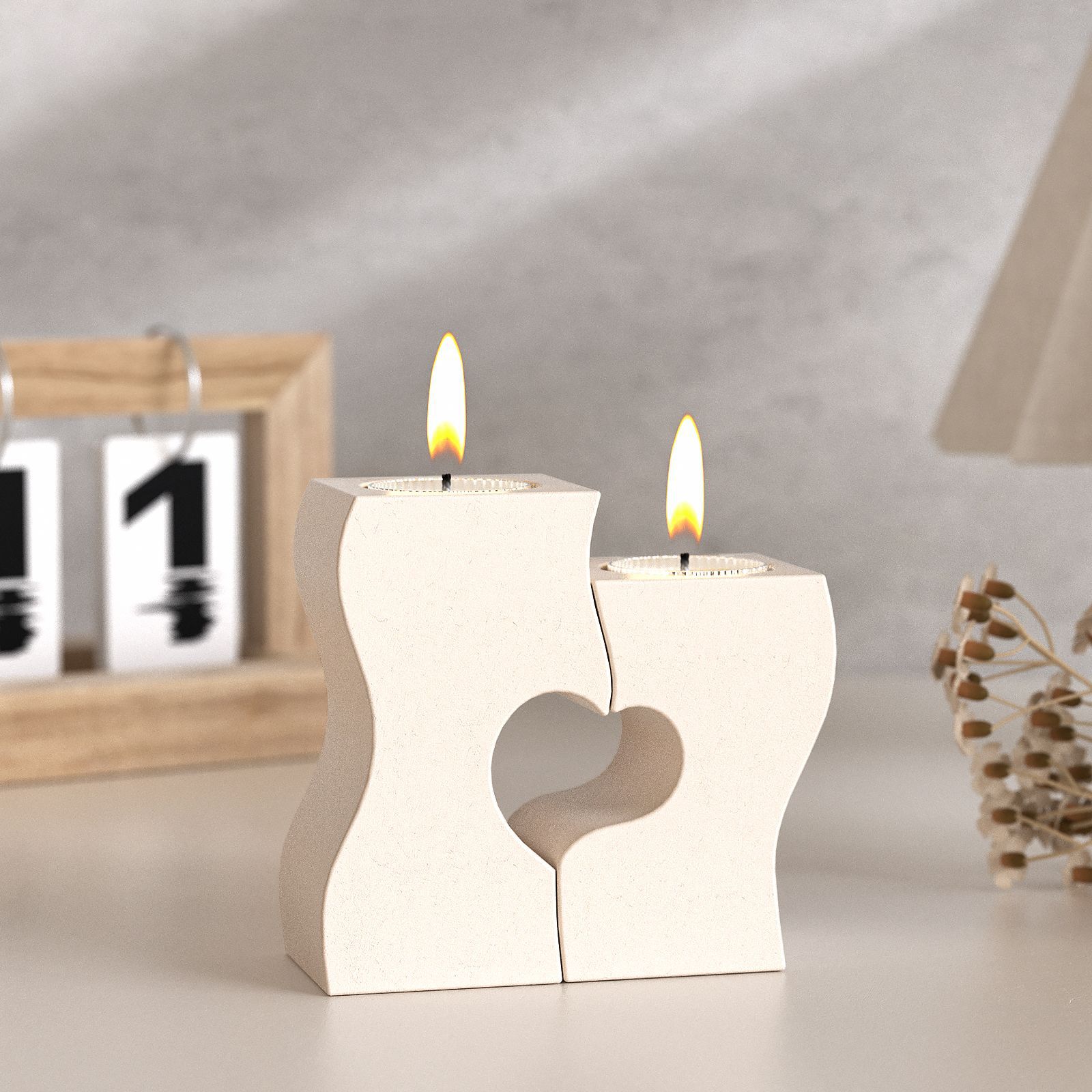 Candle Making Products - S القلب الشمعدان قوالب السيليكون DIY