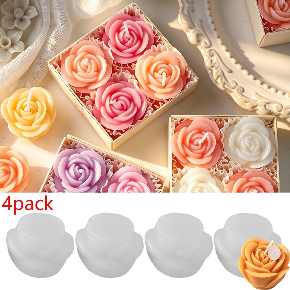 Candle Making Date - 4 قطع/مجموعة قالب سيليكون لصنع شموع