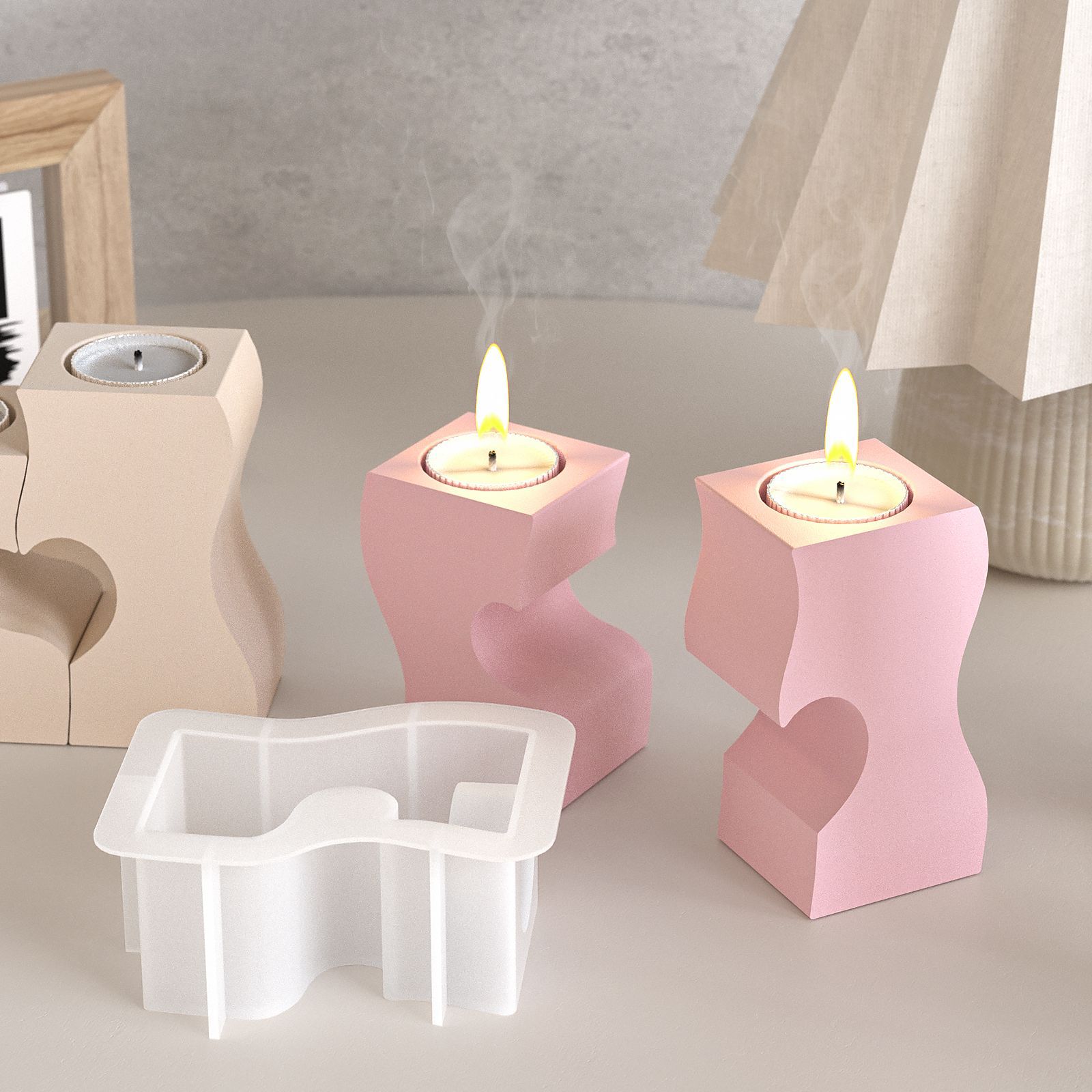 S القلب الشمعدان قوالب السيليك - مراجعة Candle Making Products وسعره