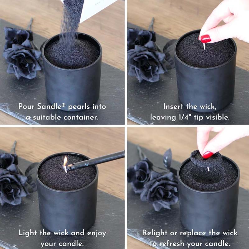 رمل شمع أسود مع فتيل، 200 جرام - مراجعة Candle Making Products وسعره